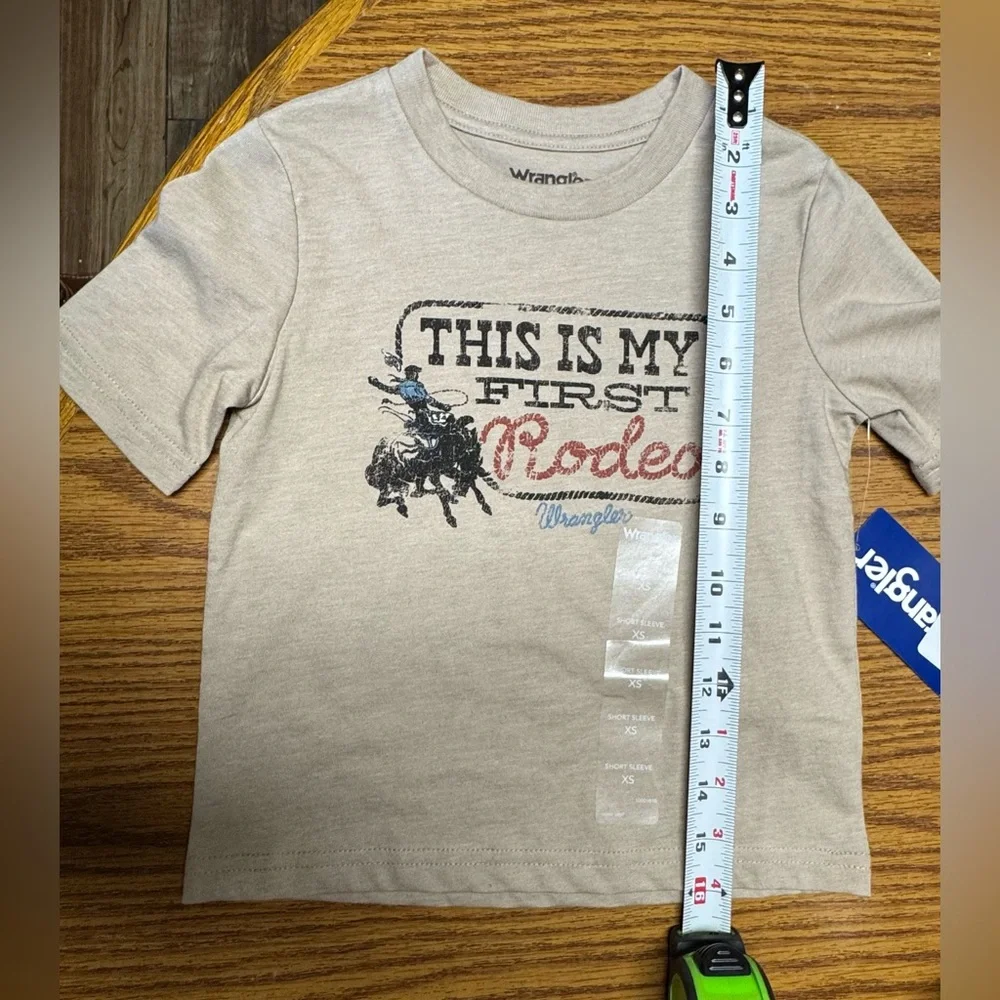 NWT WRANGLER  BOYS' THIS IS MY 1ST RODEO SHORT SLEEVE GRAPHIC T-SHIRT